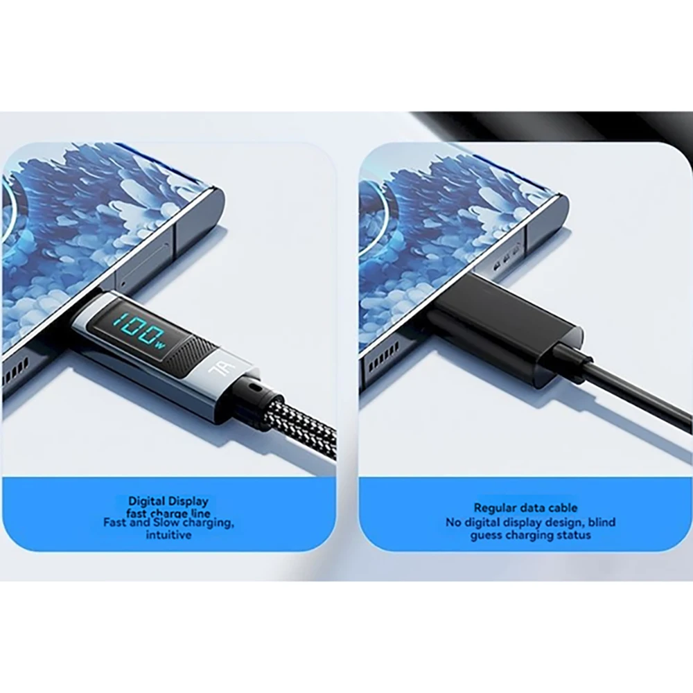 7A USB Type C Cable 100W Fast Charging USB C Data Cord For Huawei For OPPO FOR Samsung Charger 480Mbps Data Transmission