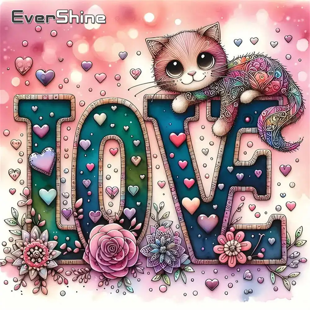 Evershine Diamant-Gemälde, Hund, Tier, Cartoon, komplett, quadratisch, rund, Diamant-Mosaik, Badezimmer, DIY-Bastelset, Heimdekoration