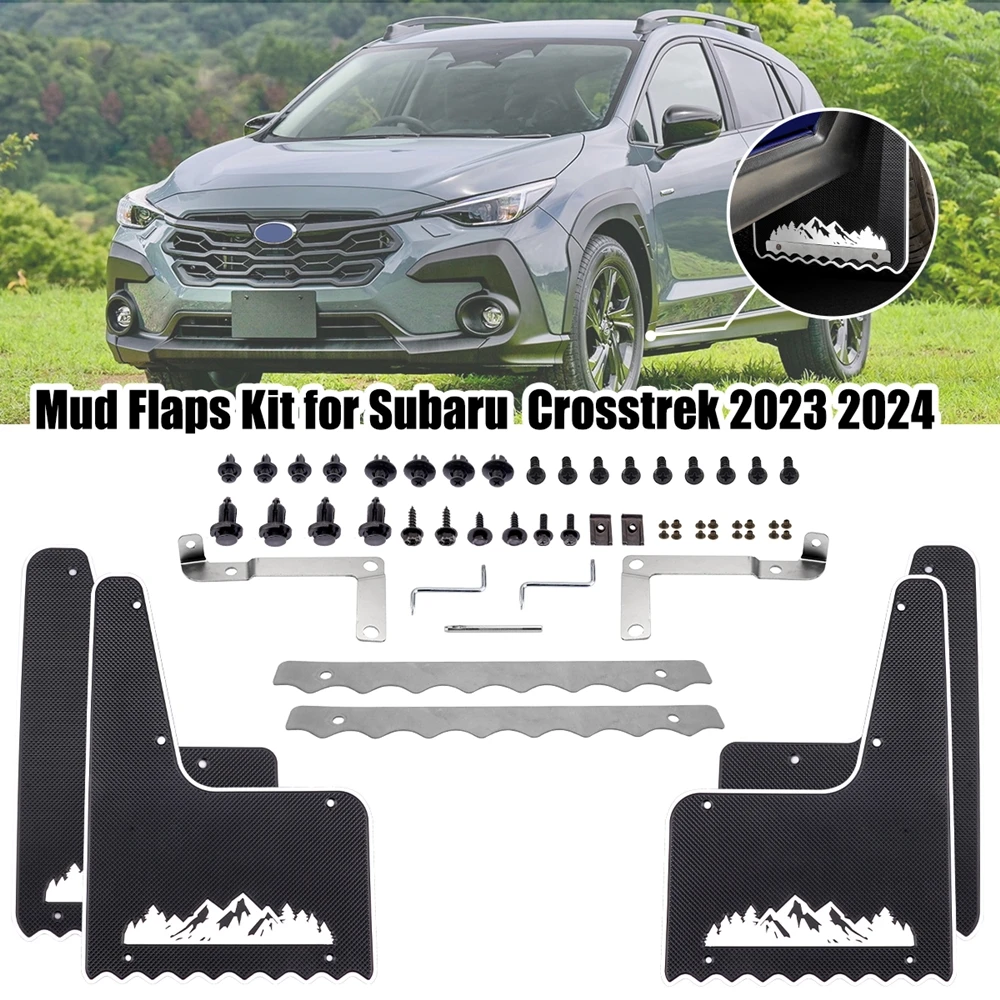 1Set For Subaru Crosstrek 2023 2024 Soft Mudguard Fender Mud Flaps Kit