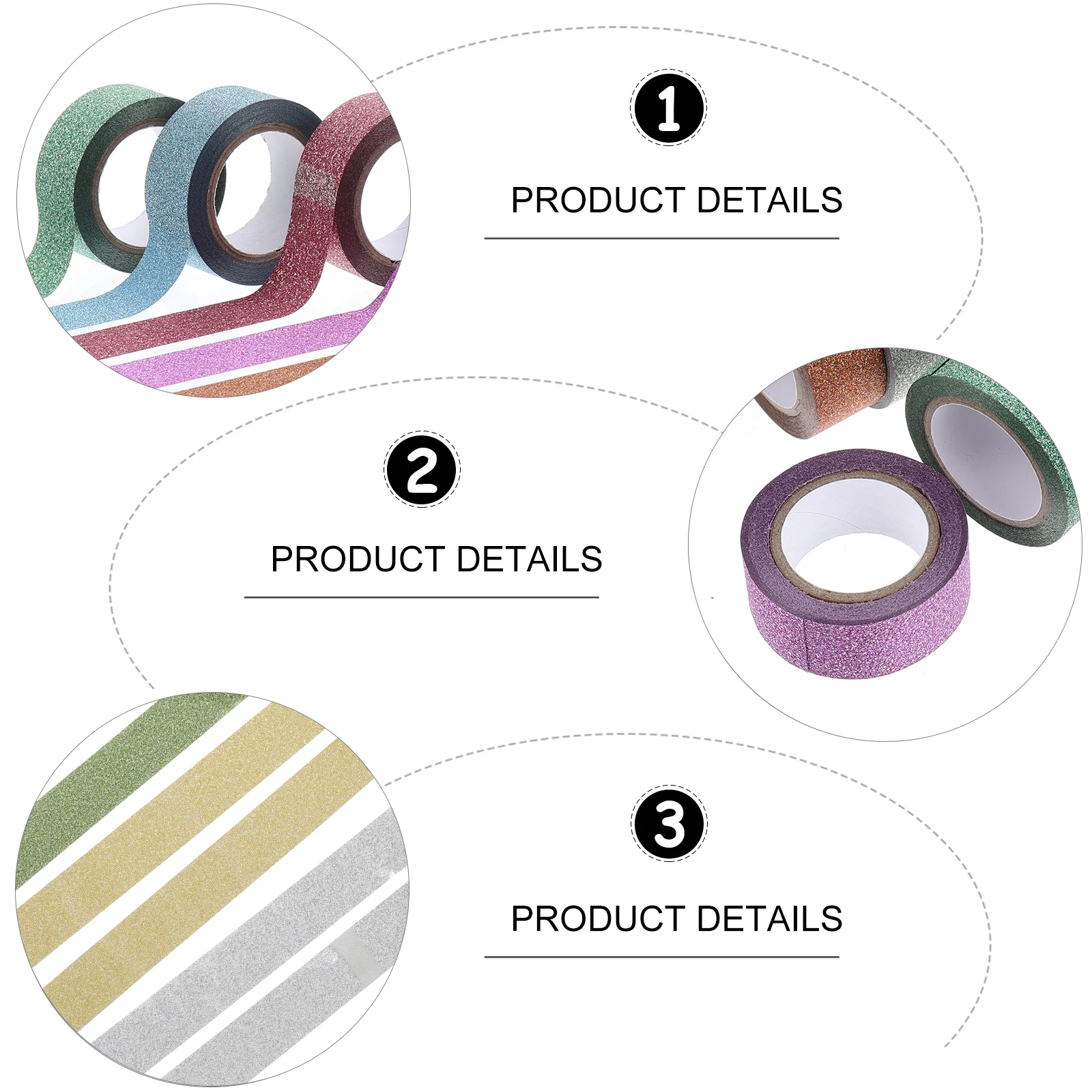 

10pcs Glitter Decorative Adhesive Tearable Scrapbook Stationery Gift Wrapping Sticker Journals Planners Cards Crafts Phone