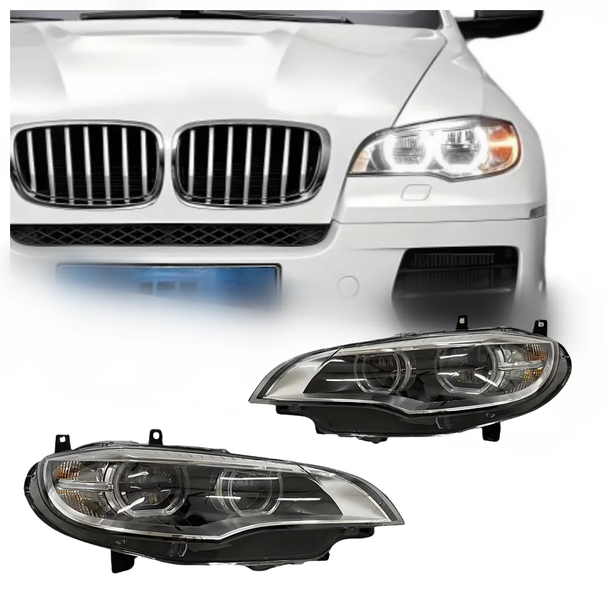 

Для BMW X6 E71 LCI XDrive50i X6M: Оригинальная фара в сборе, высококачественная светодиодная лампа теплого белого света для освещения