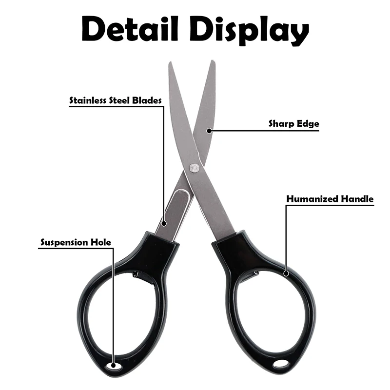 20Pcs Household Traveling Folding Scissors Plastic Handle Scissors Stainless Steel Foldable Scissor