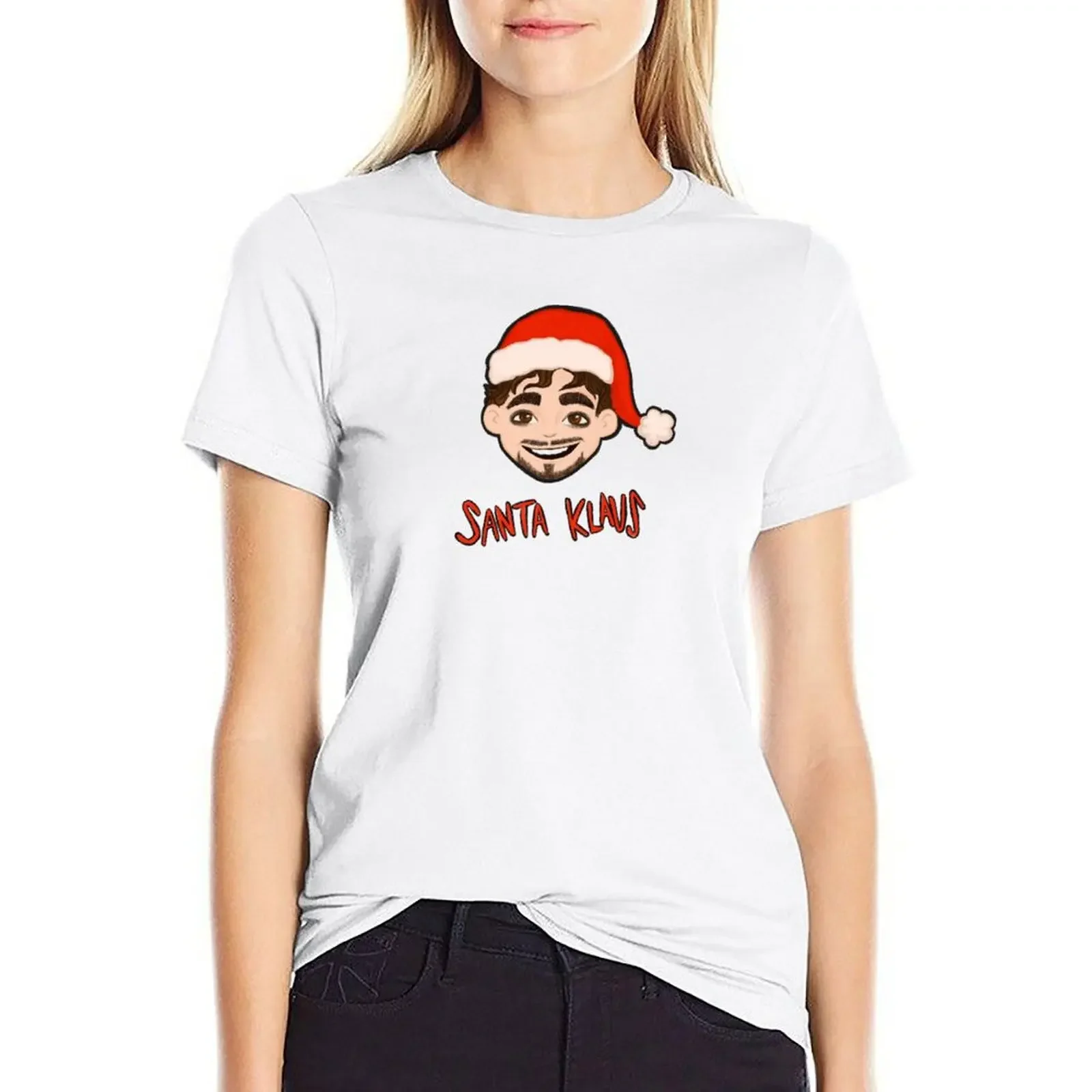 Santa Klaus T-shirt vintage clothes graphics Womens clothing