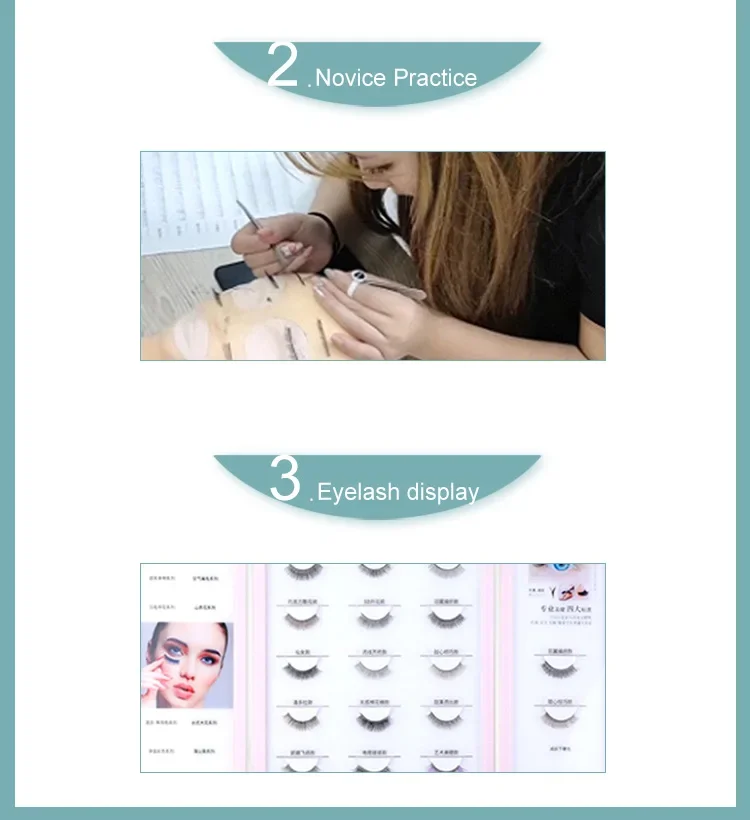 Wholesale Low Price Lash Mannequin Head Practice Kit with 5 Pairs Practice Strip Lashes for Training Eyelash Extensions 20 - 99