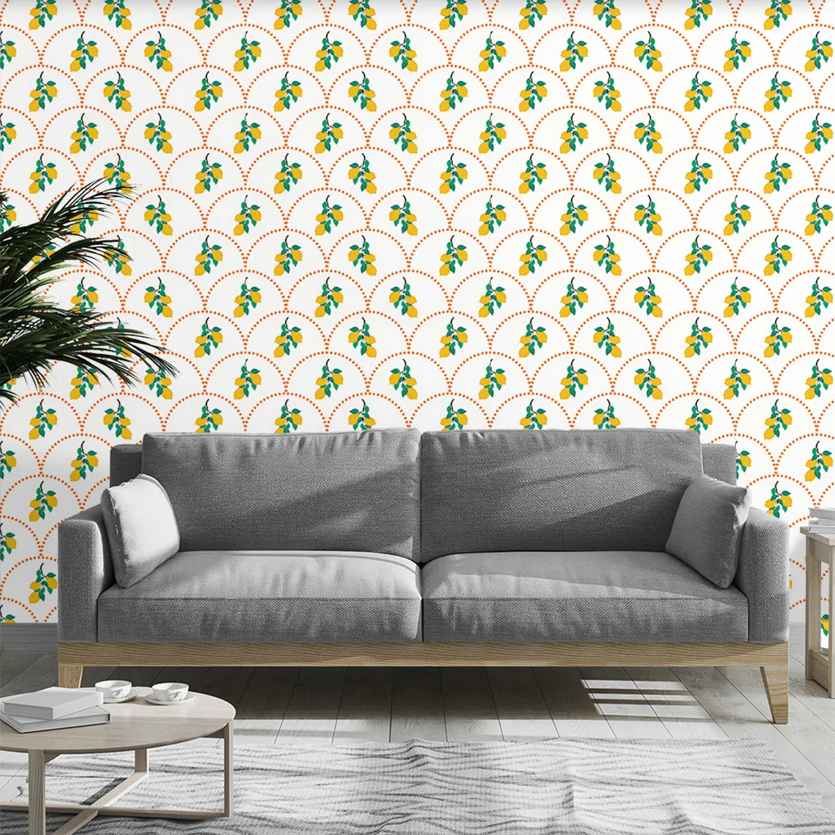 Lemon Peel and Stick Wallpaper Home Decor Modern Leaves/Fruit Removable Wallpaper for Bedroom Adhesive Shelf Drawer Liner