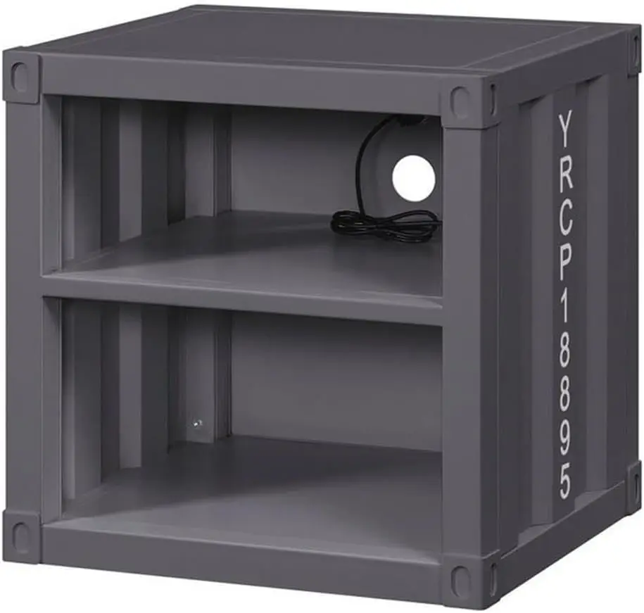 Тумбочка из бронзы и серого цвета