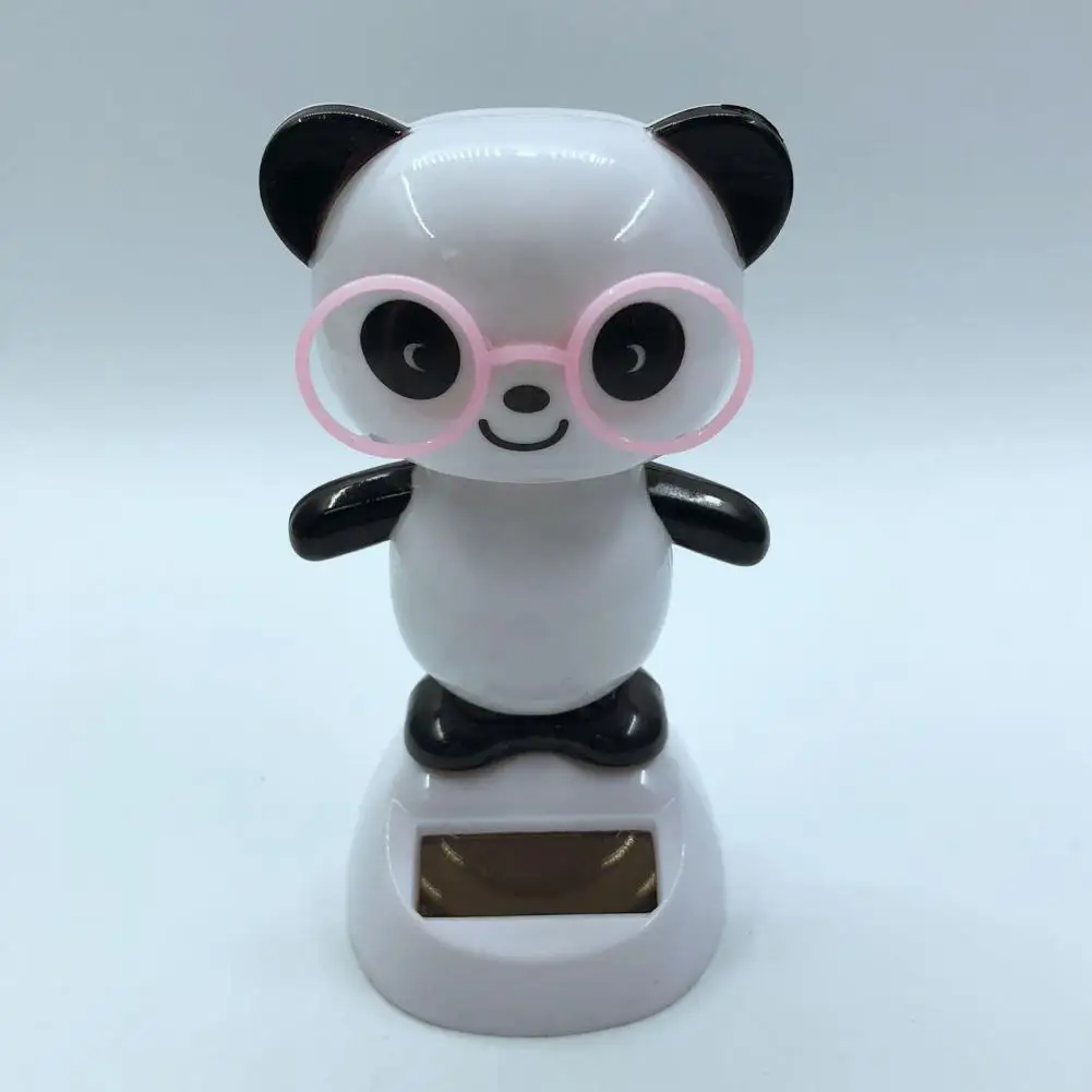 Non-slip Car Dashboard Toy Solar Powered Car Decoration Solar Panda Car Ornament Automatic Head Swinging Dashboard for Vehicles