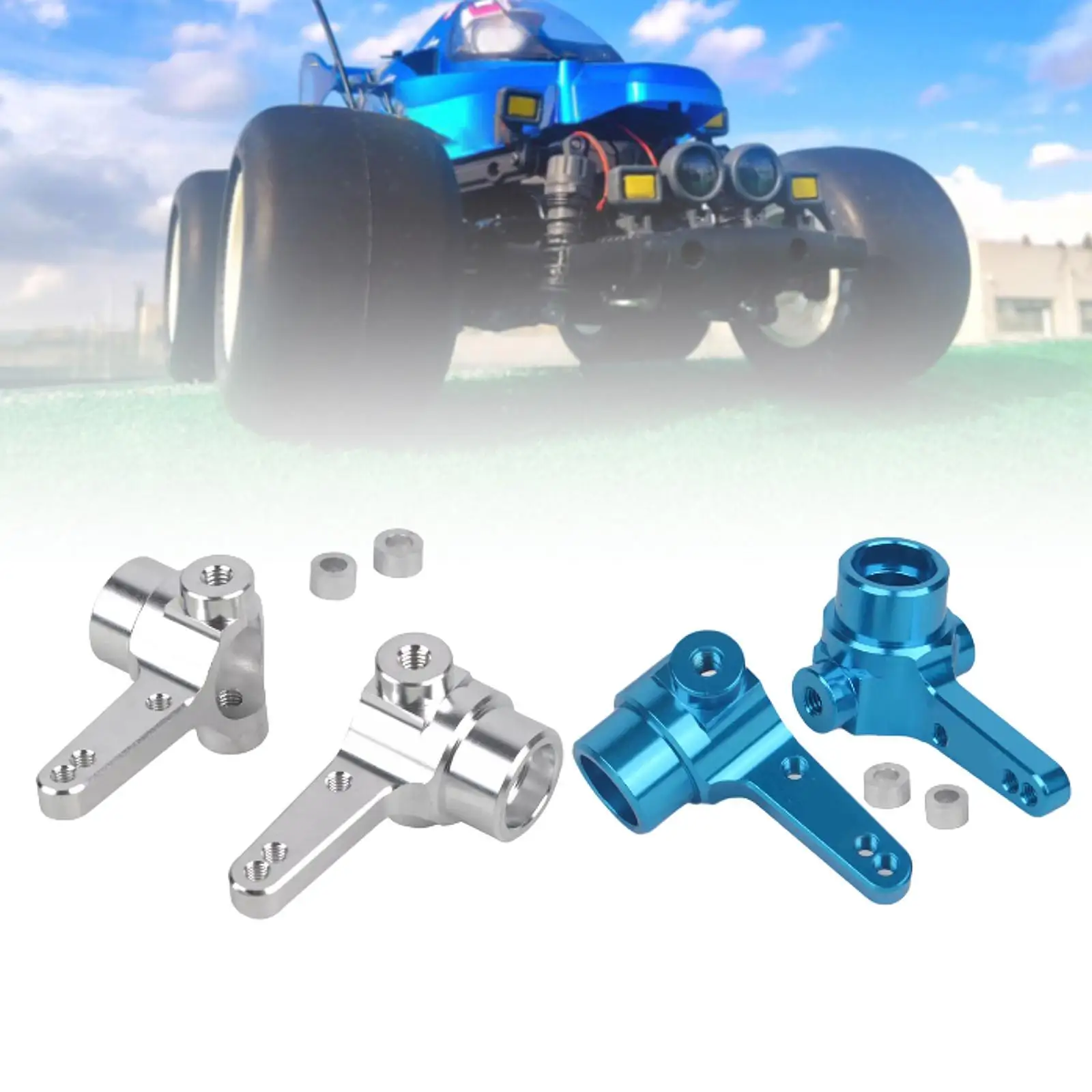 2Pcs 1/10 RC Front Steering Knuckle Replace Parts for GF-02 TL-01 Wr-02CB