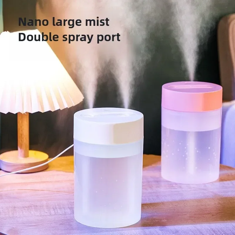 1600ML podwójny nawilżacz natryskowy zasilany przez USB dla domu wyciszenie sypialnia biuro lampka nocna nawilżacz powietrza o dużej pojemności Atomizer