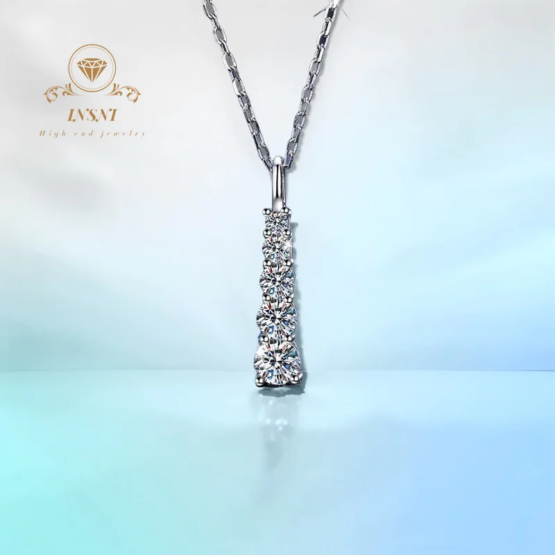 

0.69ct Moissanite Pendant Necklace S925 Silver Korean Minimalist Style GBA Certified Women's Jewelry Gift for Girls Trendy Party