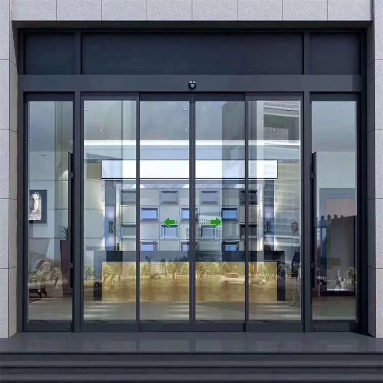 Traduzione elettrica dell'azienda Interruttore automatico Porta con sensore intelligente per ufficio Vetro temperato scorrevole per cancelli da sala espositiva per uffici