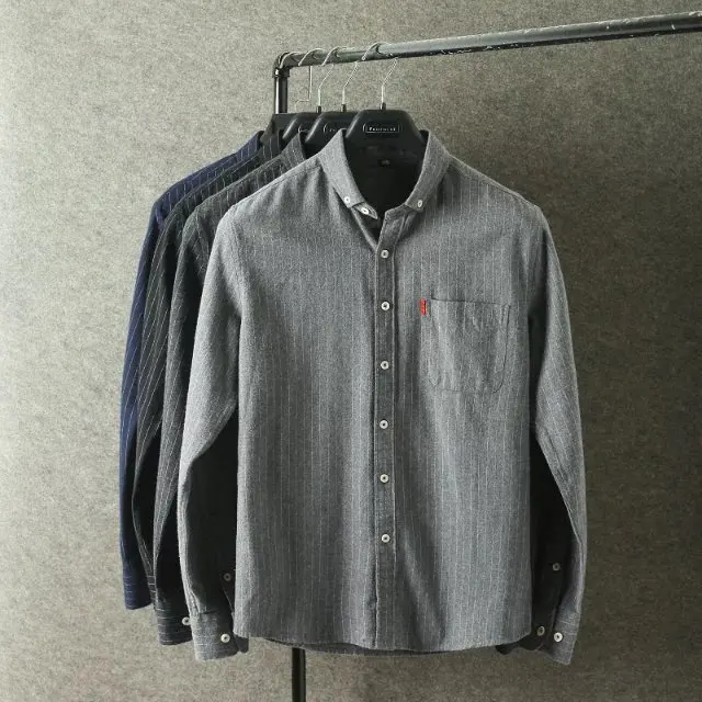 

Classic Stripes Men's Long Sve Fce irt Autumn Faionable Slim Fit Youthful Sle Easy Care No Iron Treaent