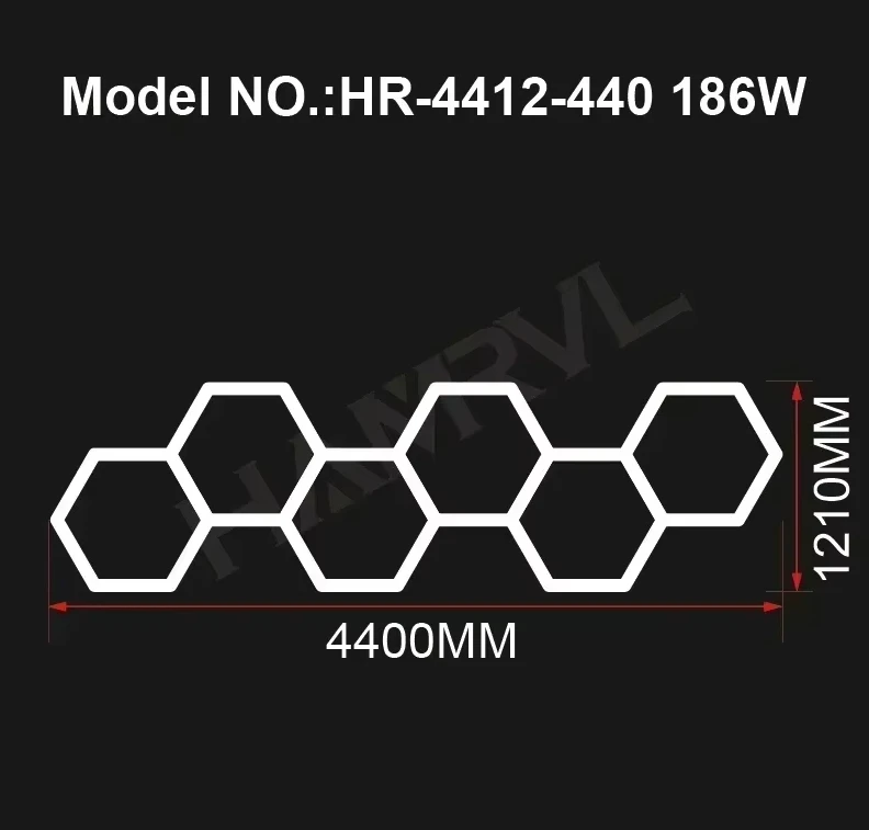 Hexagon LED-verlichting voor Garage Barbecue Winkel Kapperszaak Gym Bar Auto Detaillering Showroom 4S Workshop Plafondlamp Honingraat Buis