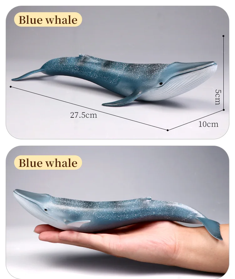 Duża figurka wieloryba, solidny, realistyczny model zwierzęcia morskiego do kolekcji, dekoracji, zestaw do zabawy, prezent.