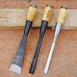 New Woodworking Chisel Manganese Steel Hand Forging Old-fashioned Clamping Steel Flat Chisels Trimming Tools Woodworking Chisels