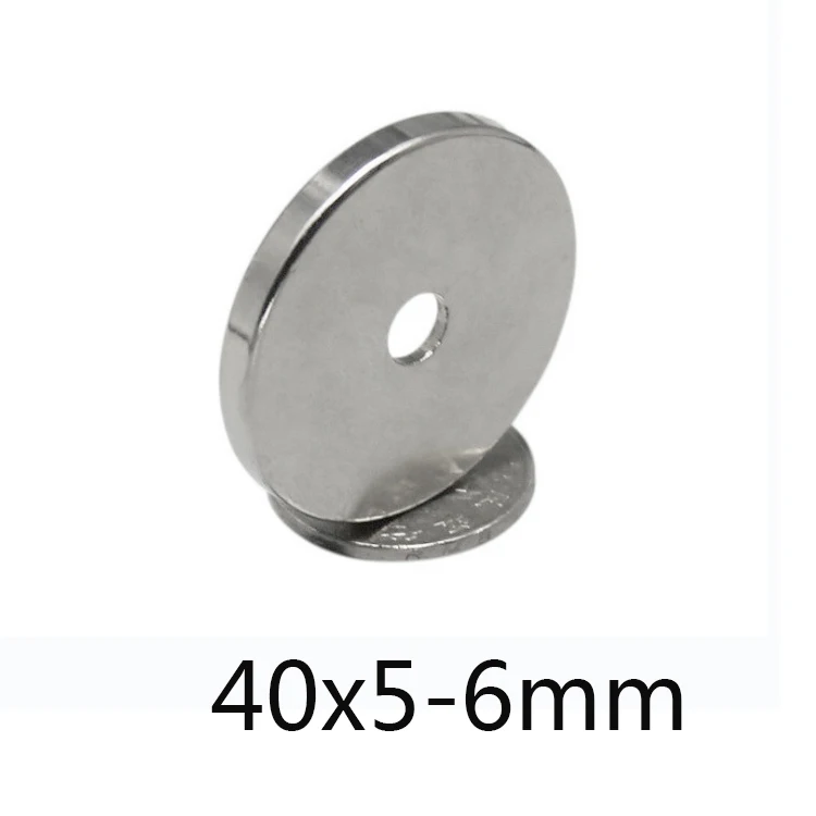 40x5-6 Round Super Strong Magnet 40x5 mm Hole 6mm For Home Refrigerators, Offices DIY 40*5-6 mm