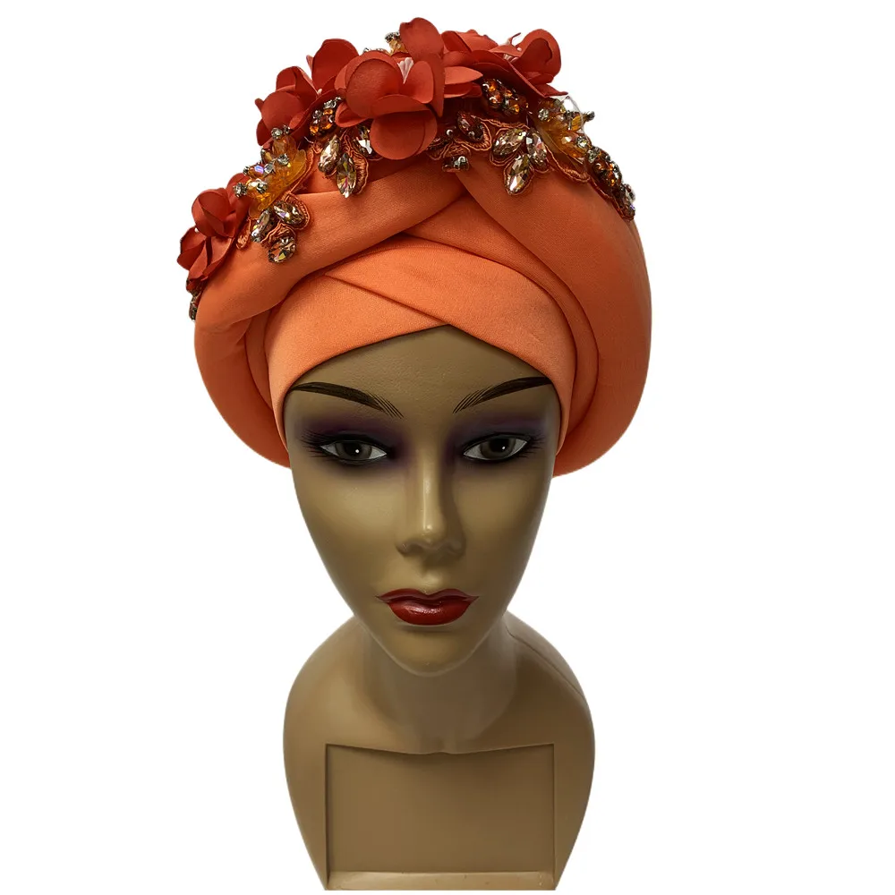 Bardzo drobna czapka Turban dla kobiet mała głowa Nigeria kobieta głowa okłady muzułmański hidżab Turban afrykański szal Party Lady nakrycia głowy