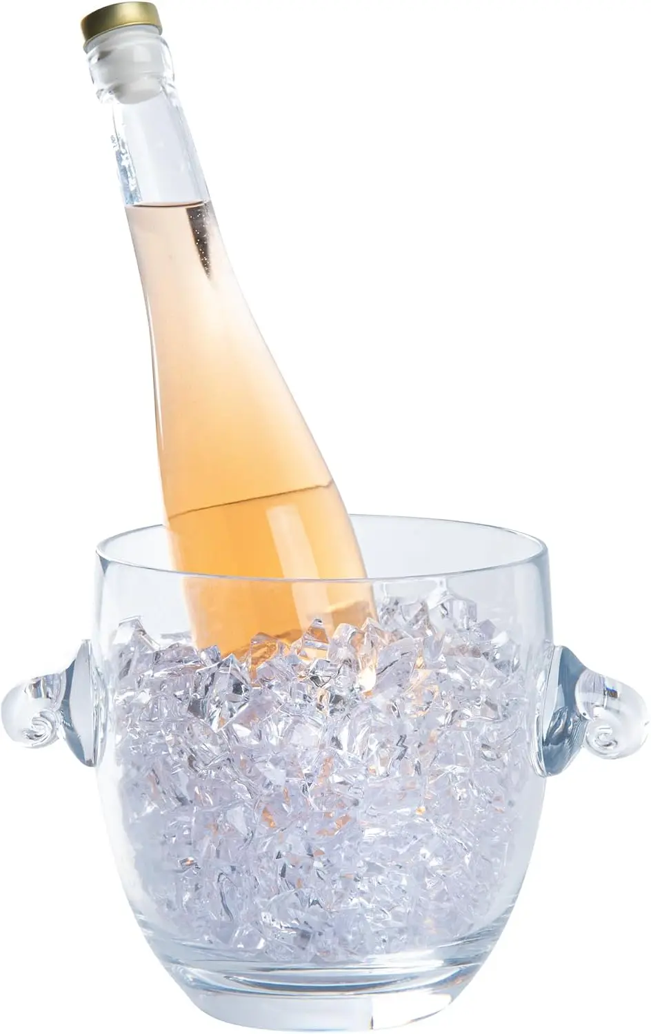 -Bar Lux 2.1 Quarts Champagne Buckets, 12 Heavy-Duty Plastic Champagne Buckets - Dishwashable, Smooth Rim, Shatterproof, Clear P