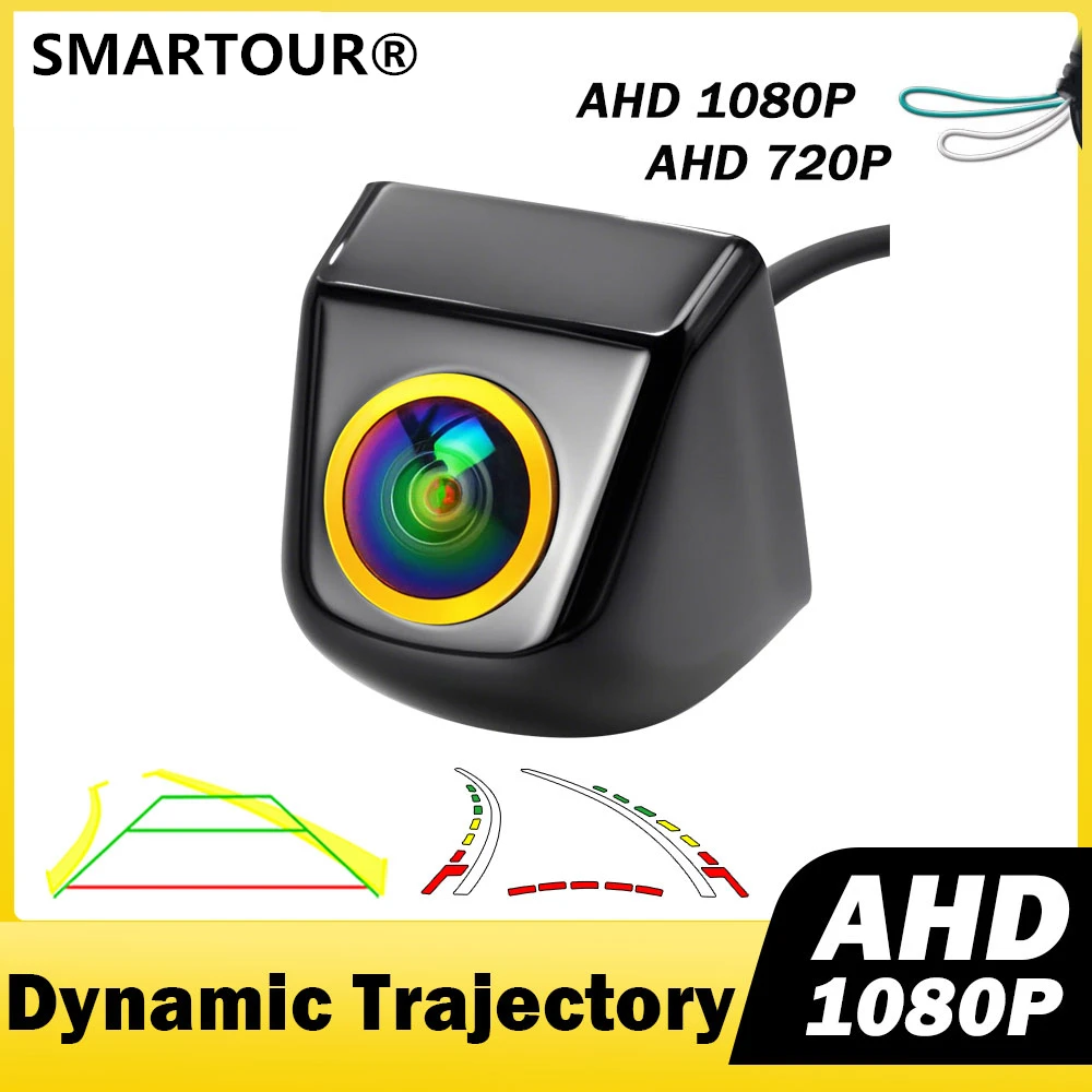 SMARTOUR 4K 1080P AHD Dynamische Trajektorien-Rückfahrkamera mit Fischaugen-Objektiv, Plug-and-Play, universell einsetzbar