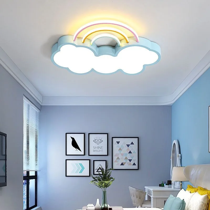 Eye protection rainbow cloud modern bedroom cartoon ceiling light