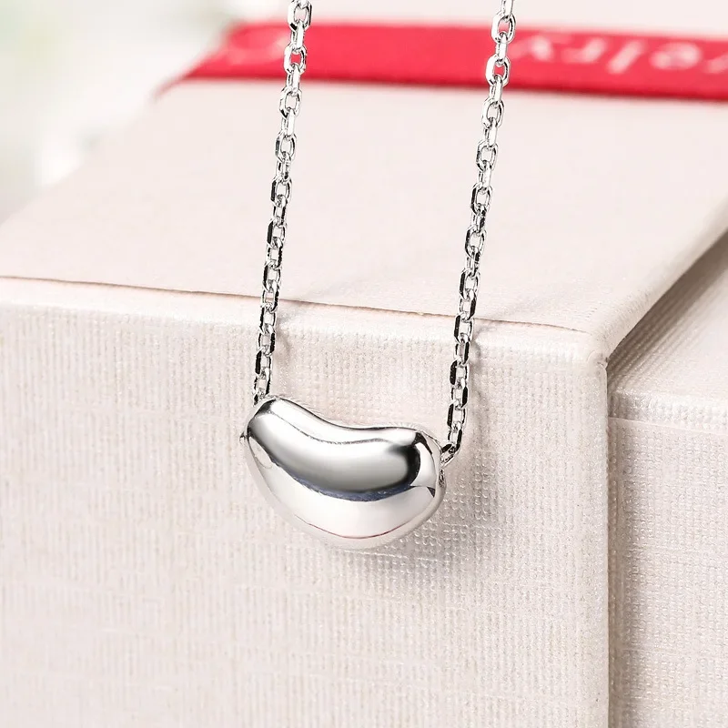 2024 Hot Sale 925 Sterling Silver Exquisite Peas Pendant 45CM Thin Chain Necklace for Woman Engagement Jewelry Party Luxury Gift