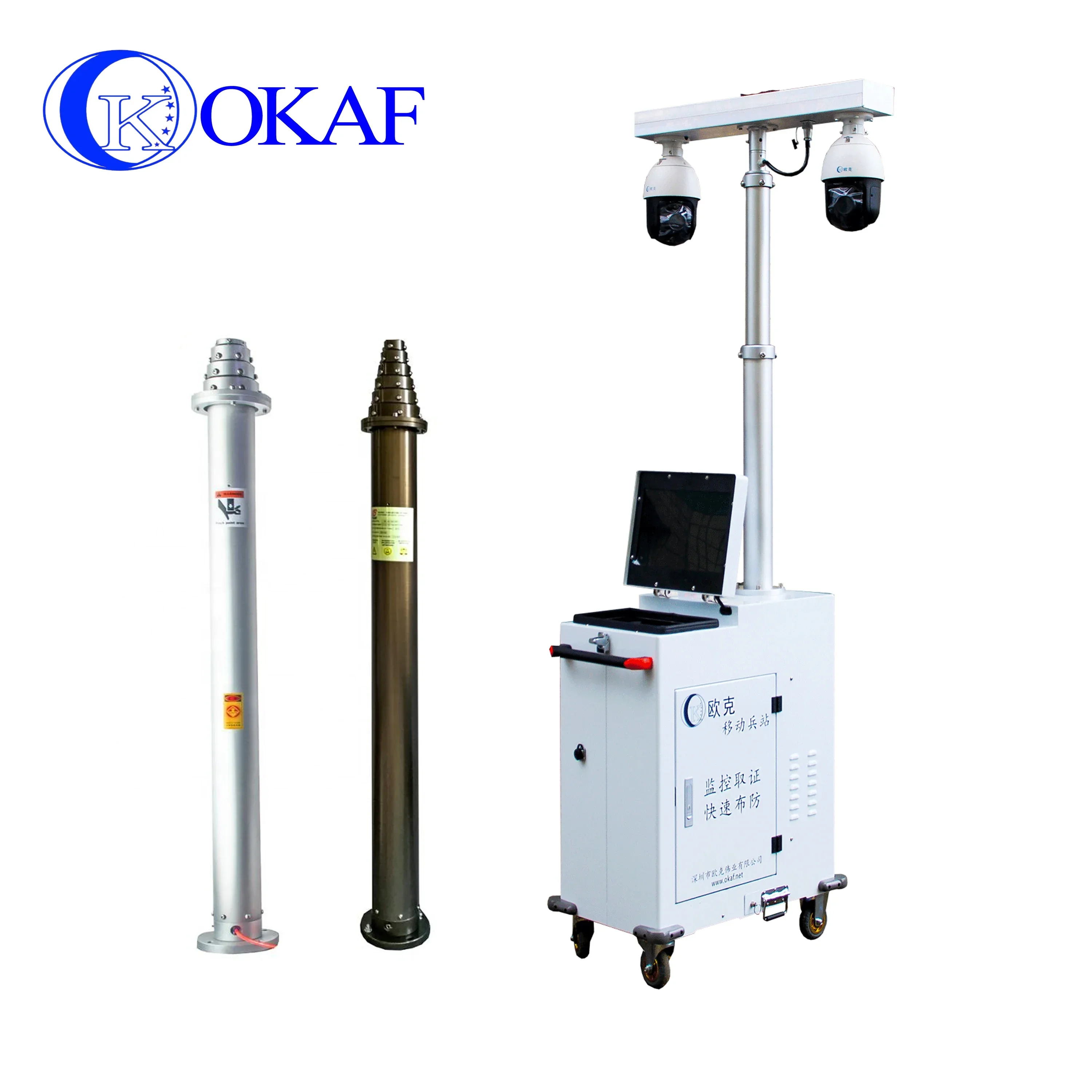 High Strength Portable Lightweight Aluminum Pole Antenna Telescopic Mast for Wireless Antenna Camera Lightning rod