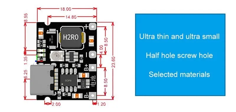 Typ-C 5V 2A 18650 Lithium-Batterie Lade-Entlade-Boost-Modul 3,7V zu 5V 9V 12V 28V Step-Up DC-DC-Wandlerplatine – Detail 4
