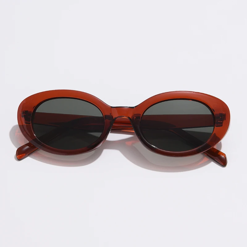 Vintage Small Oval Sunglasses Women Men Brand Designer Sun Glasses Female Fishing Black Frame Lens Eyewear Driving UV400