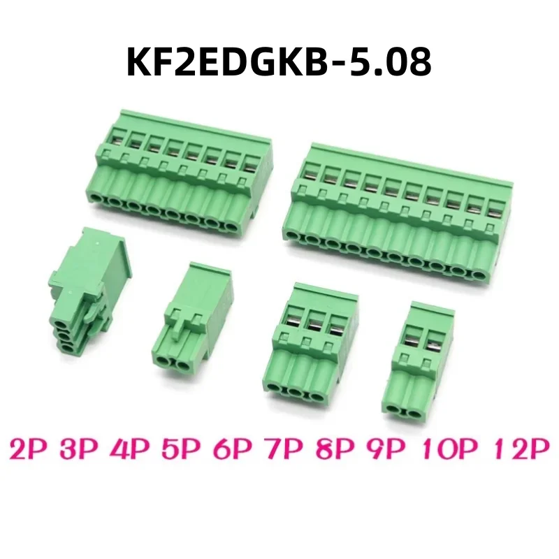 5Pcs KF2EDGKB PCB Vertical Connector Plug-in Terminal Pitch 5.08MM Connector 2/3/4/5/6/8/10P Terminal Block 300V 10A Pluggable