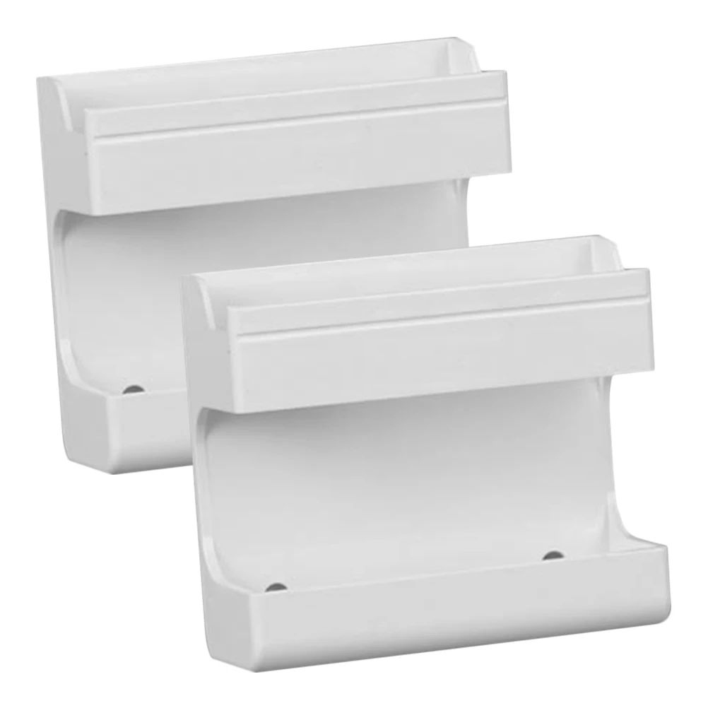 

2pcs Phone Charging Stand Holder Wall Mount Remote Organizer ABS Tidy Bracket Storage Box for Home Kitchen Bathroom Cell Phone