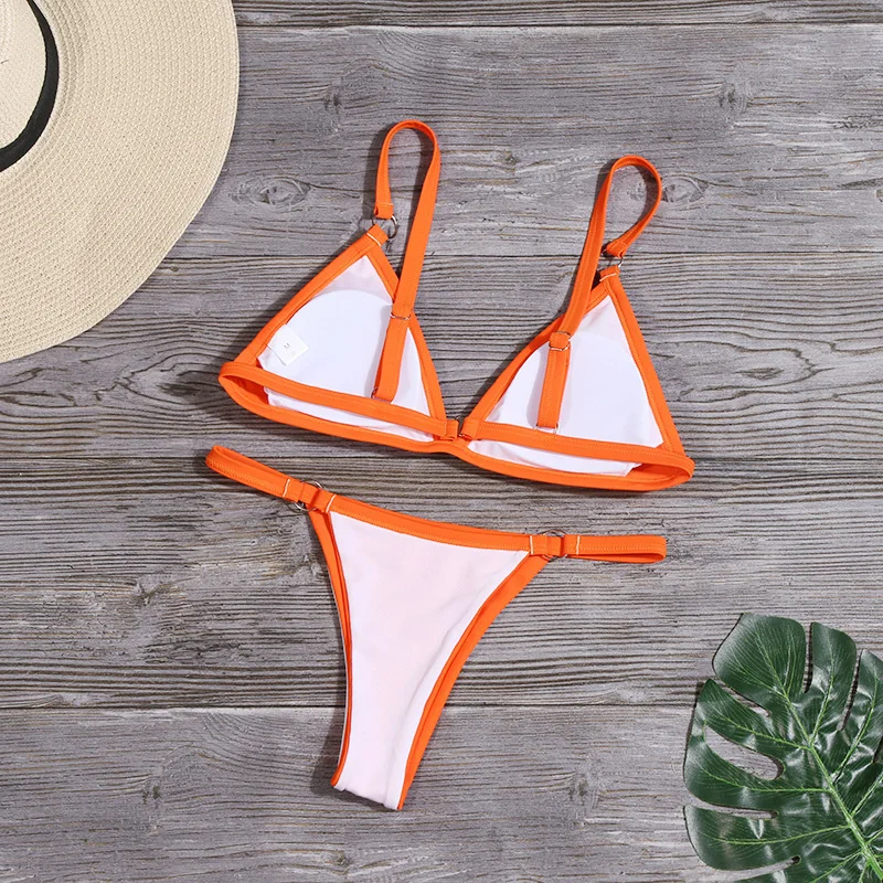 Bikini 2022 New Summer Solid Bikini Set Low Waist Swimwear Women Brazilian Bathing Suit Sexy Swimsuit Female Brazilian Biquini