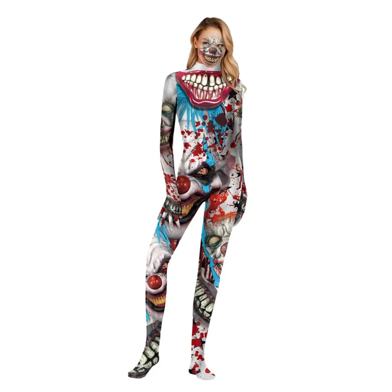 Costume d'Halloween pour Femme, Combinaison, Tête de Mort, Zombie, Squelette, Modules, Cosplay, ixde Carnaval, Jour de la Fréquence, Costumes Effrayants, C69C68 PA