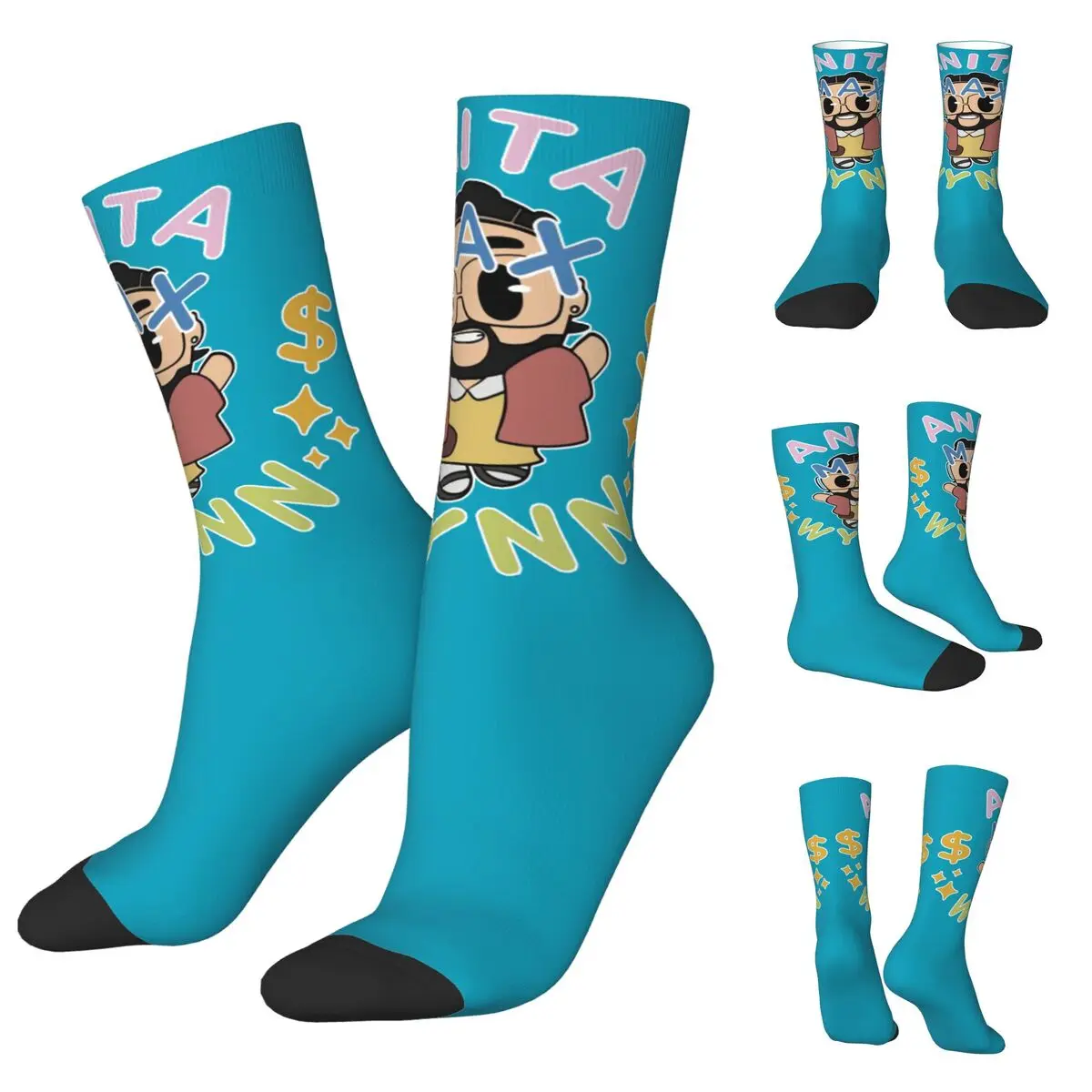 

Anita Max Wynn Cartoon Unisex Socks,Warm 3D Print Happy Socks Street Style Crazy Sock