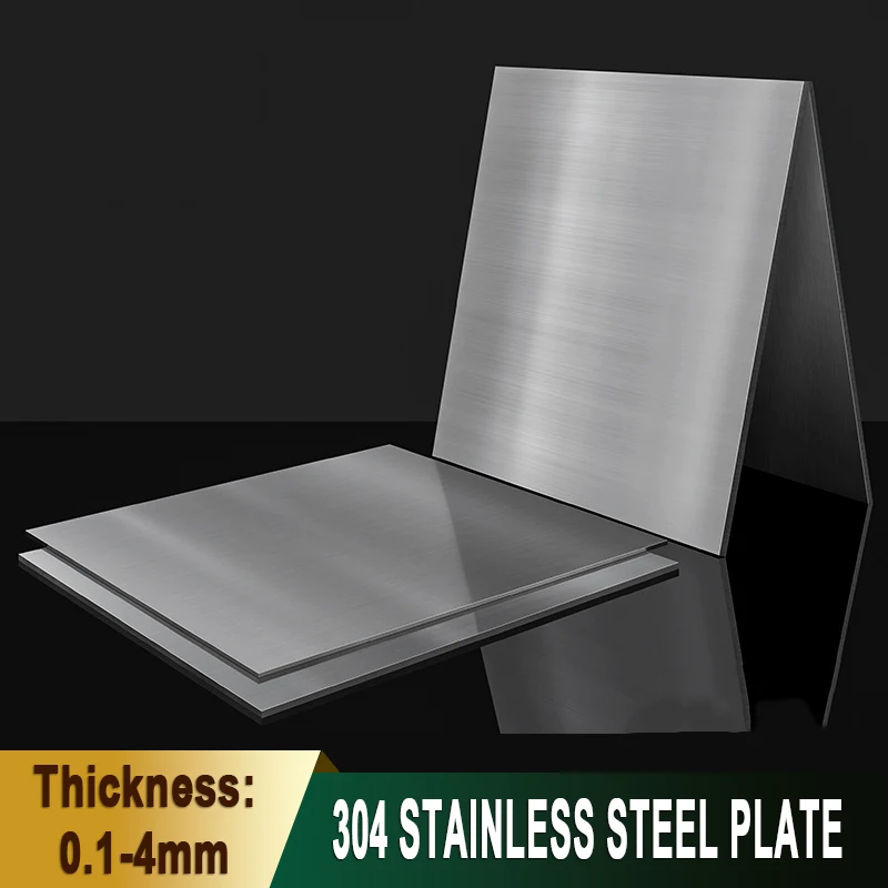 304 Stainless Steel Plate Thick 0.1/0.15/0.2/0.3/0.4/0.5/ 0.8/1/1.5/2/3/4mm Steel Sheet Square Plate DIY Handmade Raw Material