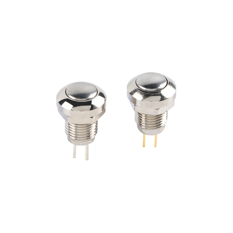 8mm Chwilowy przełącznik przyciskowy 36V Wodoodporny przycisk zasilania Mały okrągły chromowany stal nierdzewna Metal 2pin Samochodowy silnik samochodowy PC Powe — zdjęcie 6