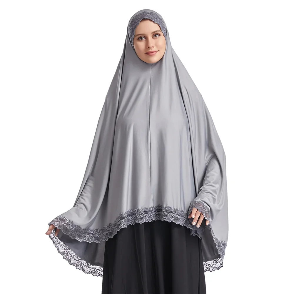 Ramadan wanita Muslim Khimar Abaya jubah jilbab panjang syal kepala Burqa doa Islam garmen Overhead Turban Hijab syal bungkus