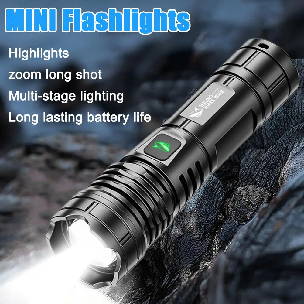 High Power 2000LM Tactical LED Flashlight USB C Rechargeable Torch with Power Display Zoomable Waterproof Camping Lantern