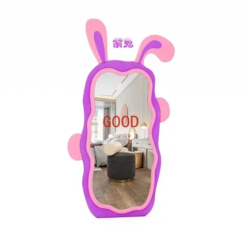Rabbit Full-Length Mirror Girls' Bedroom Dressing Mirror Home Rabbit Ear Cute