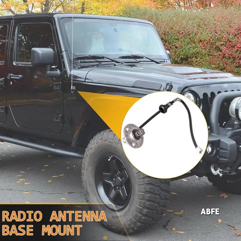 

Radio Antenna Base Bracket For Jeep Wrangler 2007-2023 Antenna Base Mount & Cable