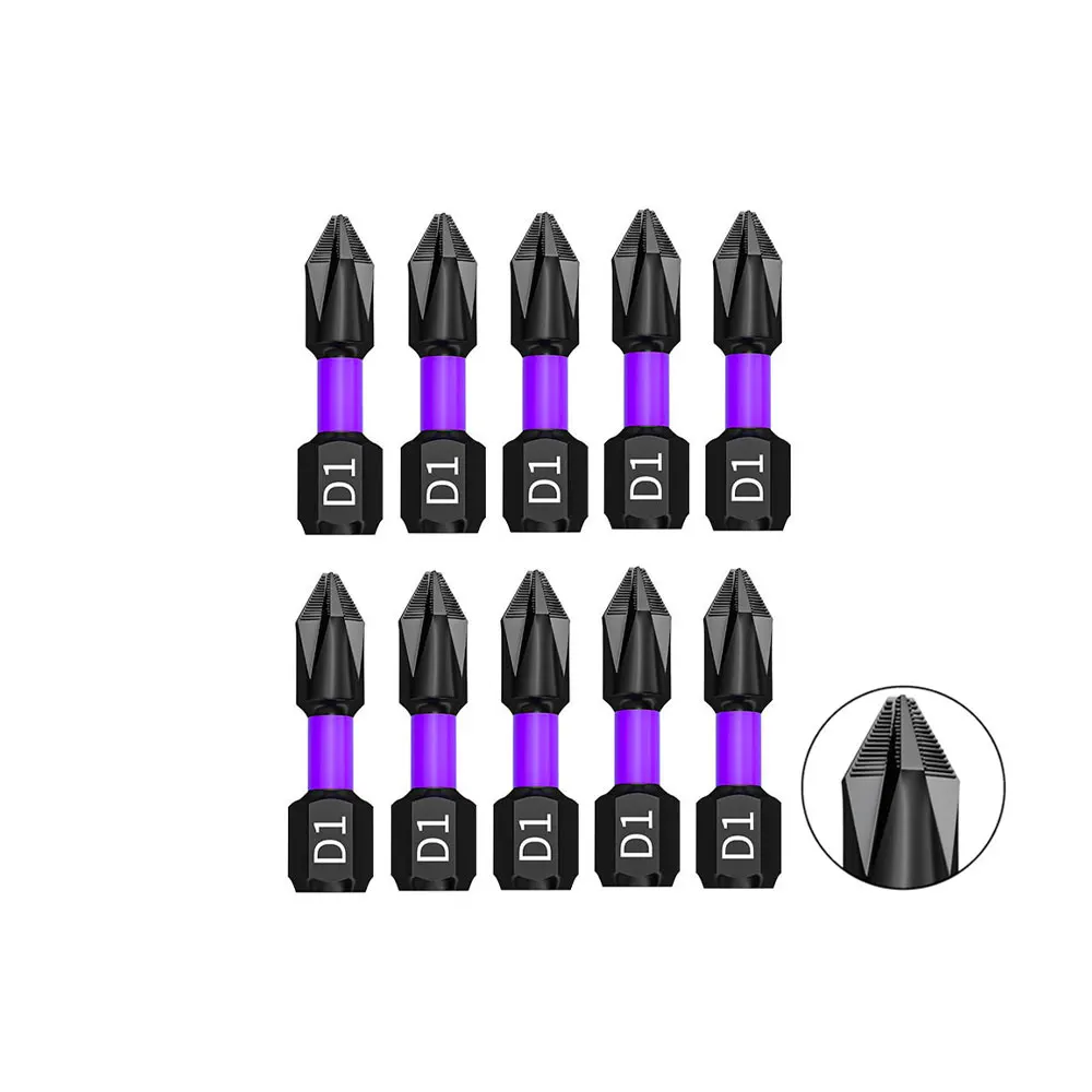 10Pcs PH2 Magnetic Batch Head Cross Screwdriver Bits Hardness Impact Drill Screwdriver Bit