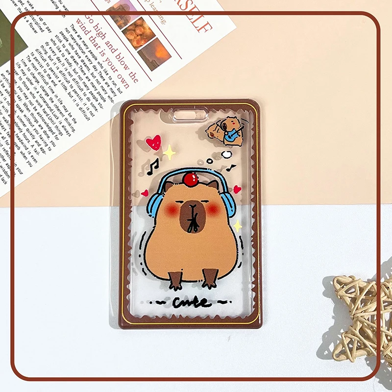 Cartoon Capybara Photocard Holder Photocards Protector Card Storage Photo Bag Idol Card Collect Organizer Stationery