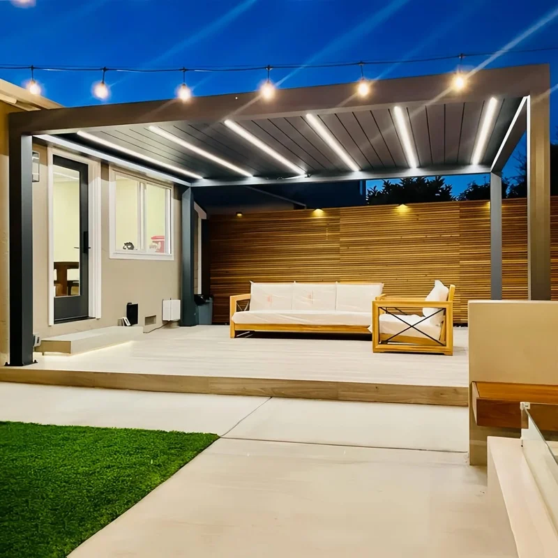 3X6M Aluminium Louvre Roof Bioclimatic Pergola Regulation of Wind Rain Pergolas-Aluminum-Price
