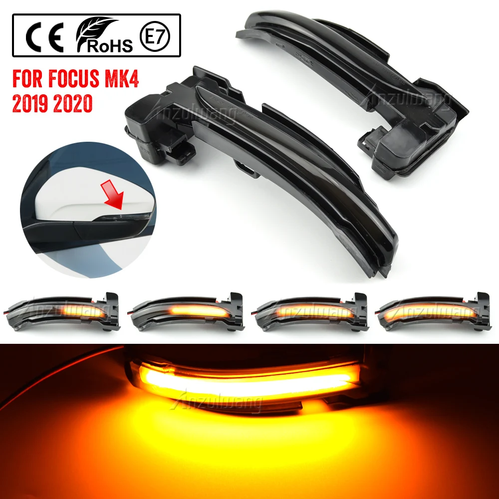 

For Ford Focus Mk4 Ab Bj 2019 -2020 LED Dynamic Turn Signal Light Side Mirror Indicator Sequential Blinker Lamp