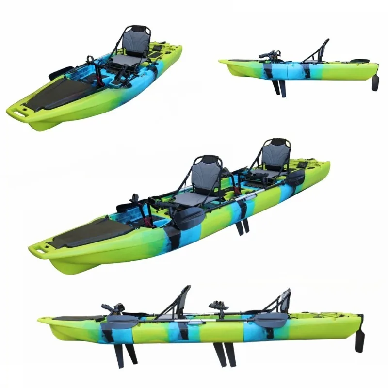 Fin pedal kayak rigid boat two-section three-section single-person or double-person split canoe assembly type