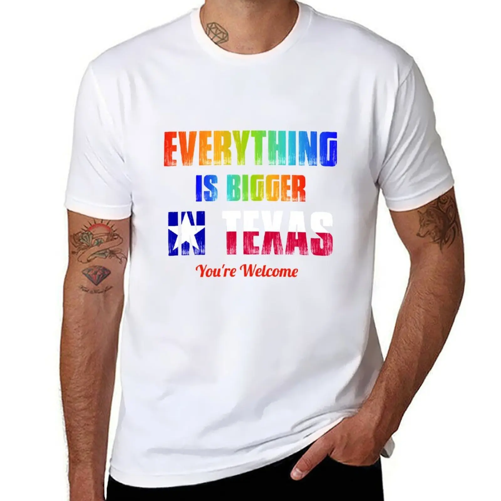 LGBT Pride Shirt Gay Community كل شيء أكبر تكساس قميص تي شيرت رجل تي شيرت قطن تي شيرت