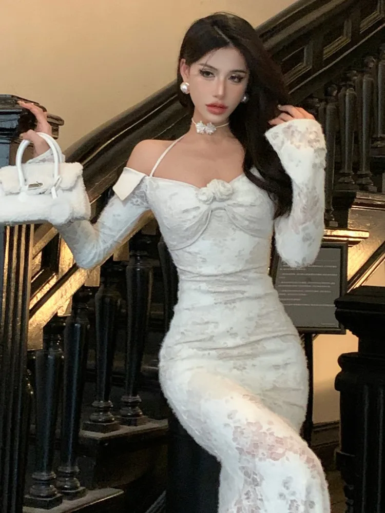 Off Shoulder Sexy One Piece Dress Women Slash Neck Elegant Y2k Slim Dresses Female Korean Lace Fashion Chic Party Dress 2024 New - AliExpress 200000345 Off Shoulder Sexy One Piece Dress Women Slash Neck Elegant Y2k Slim Dresses Female Korean Lace Fashion Chic Party Dress 2024 New - AliExpress 200000345