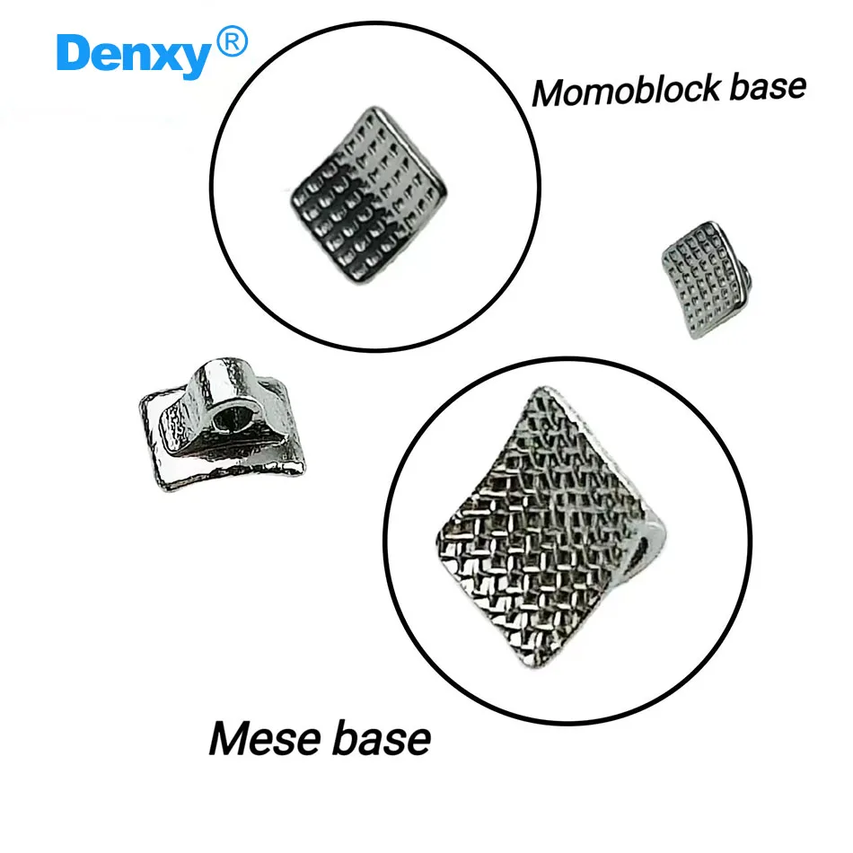 Denxy 50 Stück Dental-Lingual-Knöpfe aus Metallgitter mit glatter Basis, Öse, runder Cleat, rechteckiger MIM-Spezialknopf für kieferorthopädische Brackets – Detail 4