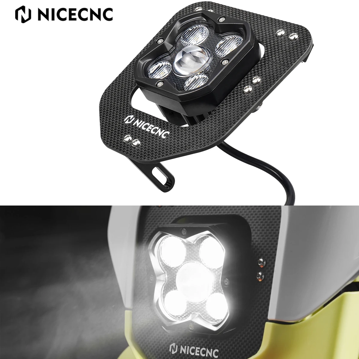 NICECNC For 2025 2024 Husqvarna FE 501 FE 450 350 250 TE 300 TE 250 150 Motorcycle LED Lamp 3500 Lumen Headlight Kit Adjustable