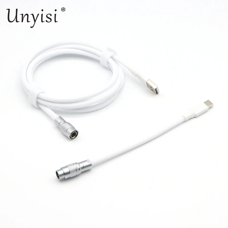 Paracord und PET-Doppelhülsen-USB-A-zu-USB-C-Typ-C-Kabel für mechanische Tastatur mit YC8-Flieger.