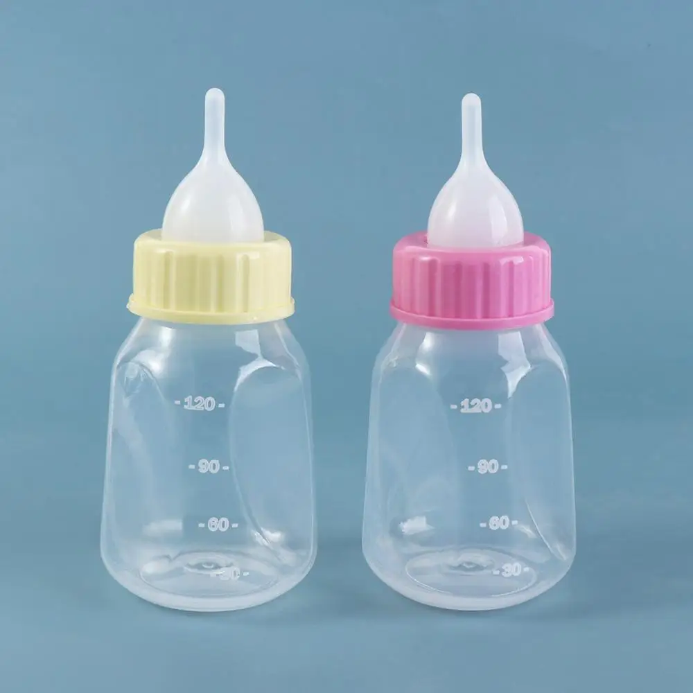 1PC 120ml Bite Resistant Household with Scale Silicone Kitten Nipple Bottle Cat Feeder Rabbit Feeding Bottle Pet Milk Bottle